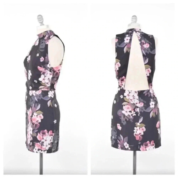 We are Kindred black floral open-back dress - Picture 1 of 9